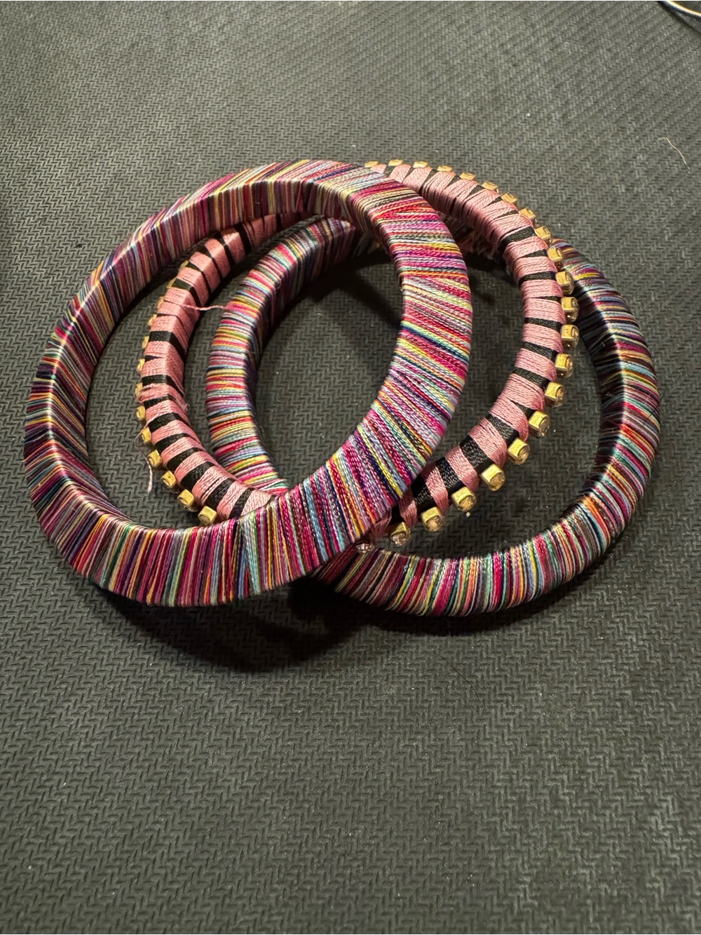 Vintage Set of 3 Silk Thread Bangles
